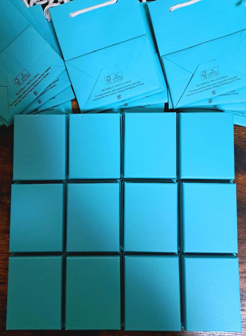 ティファニー 空箱③ 巾着 リボン カード ショップ 袋 12セット 国内現行品