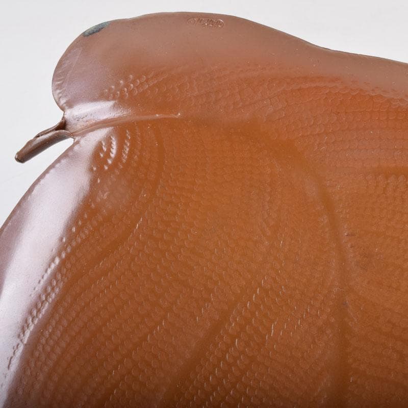 高岡銅器　西村義光作　鋳銅　葉形　盆　共箱　V　8542