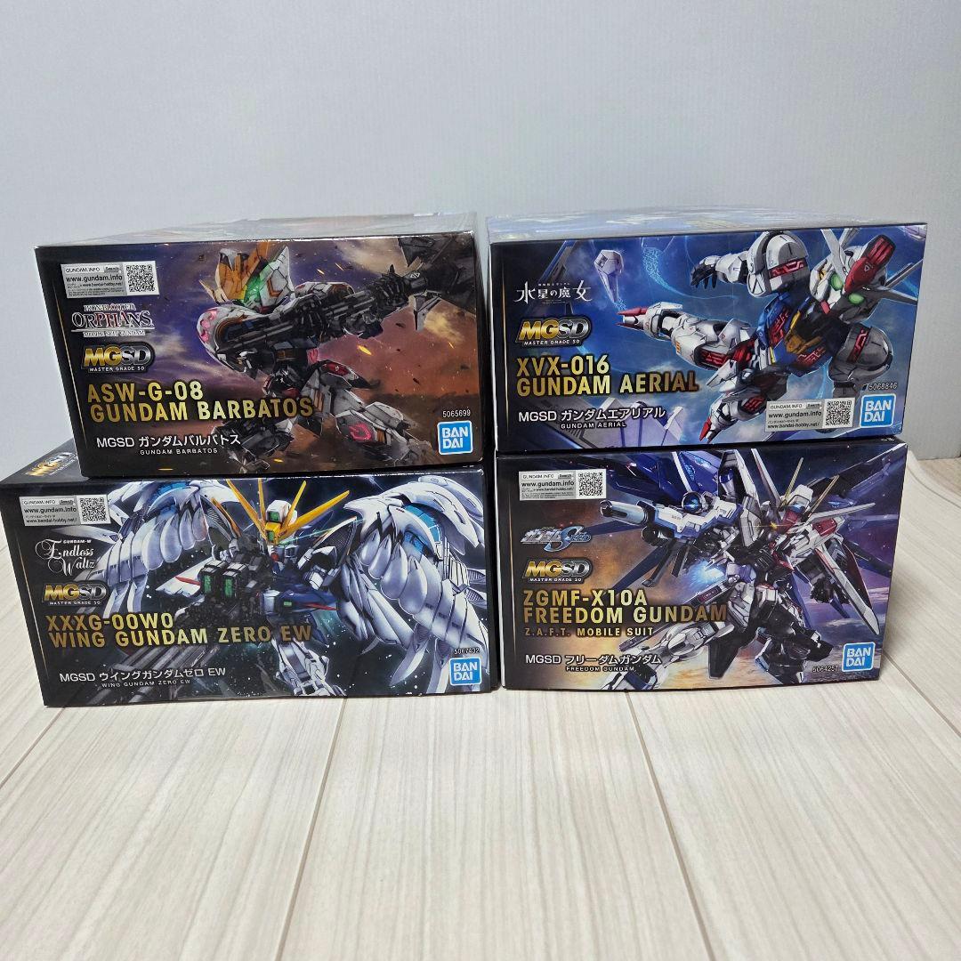 MGSD ガンダムエアリアル + フリーダム + バルバトス + ウイングゼロ