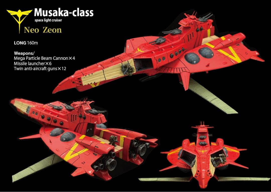 機動戦士ガンダム逆襲のシャア　ネオジオン　ムサカ5番艦　完成品 1/1700