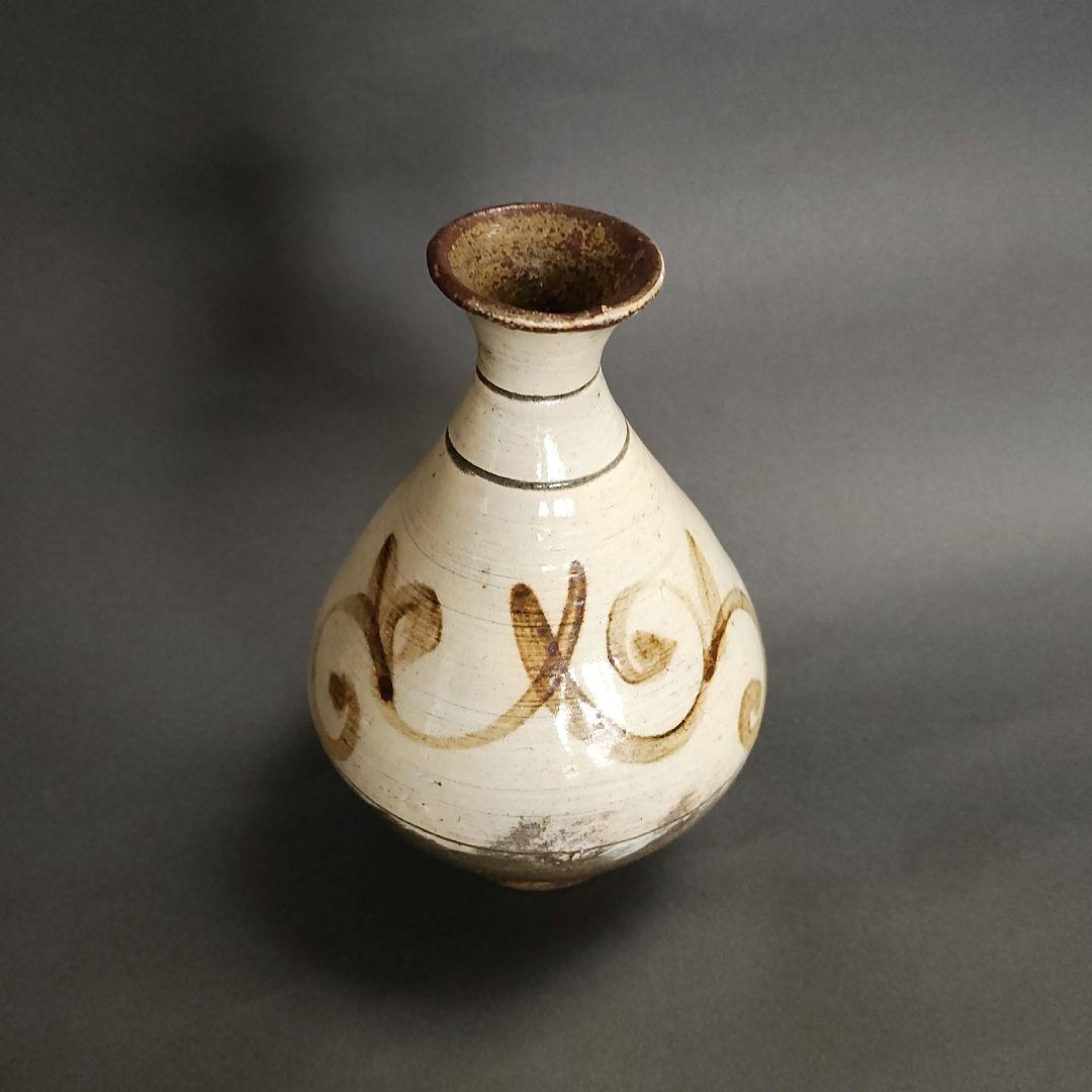 武末日臣　鉄絵徳利　鶏龍山徳利　刷毛目　高麗李朝