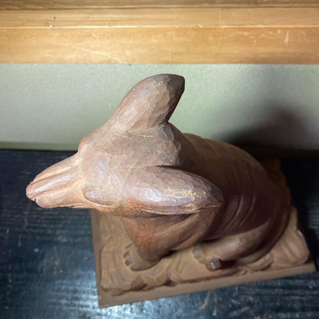 仏師　立川金禄作　木彫狛犬一対セット