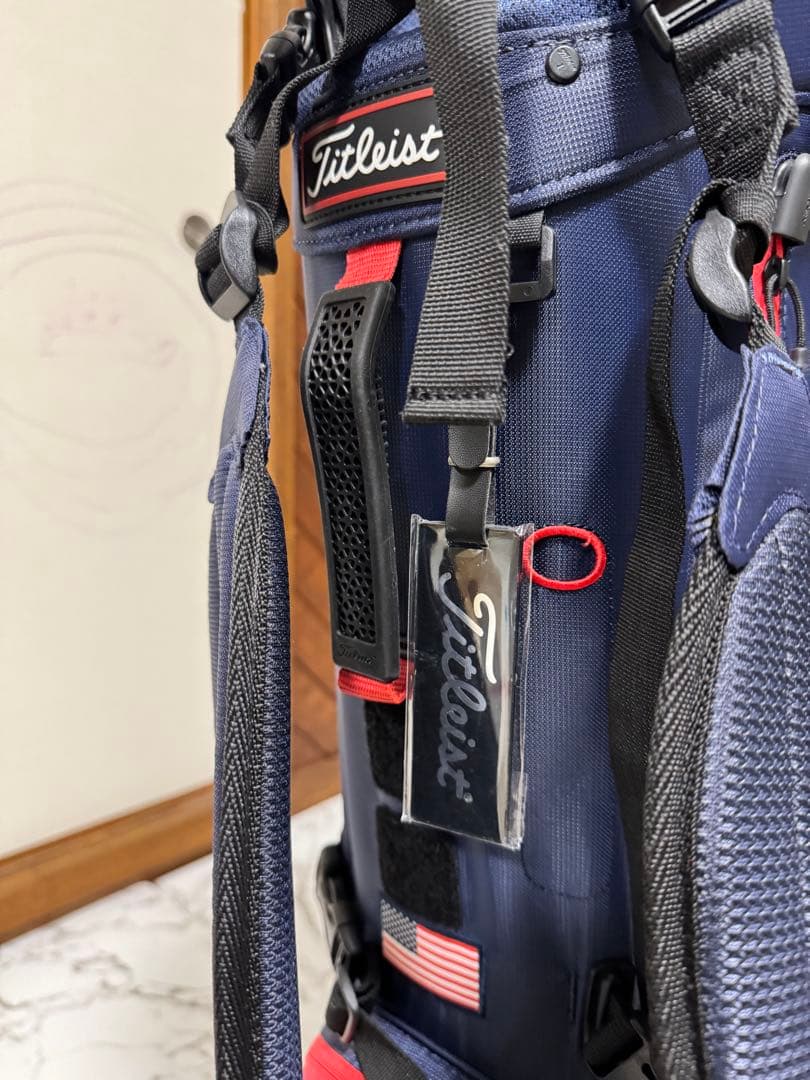 タイトリスト　キャディバッグ　保管のみ　ネイビー　レッド