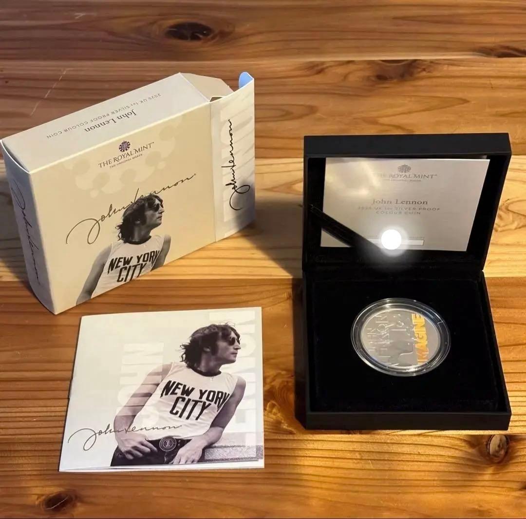 【5000枚・入手困難】2025 英国 ジョン・レノン 1オンス カラー銀貨