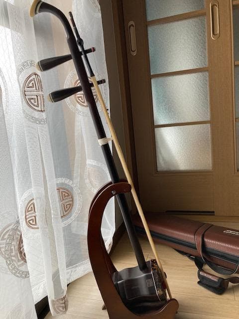 二胡　二泉二胡 / 二泉琴：黒檀/木目が美しい 家彭二胡