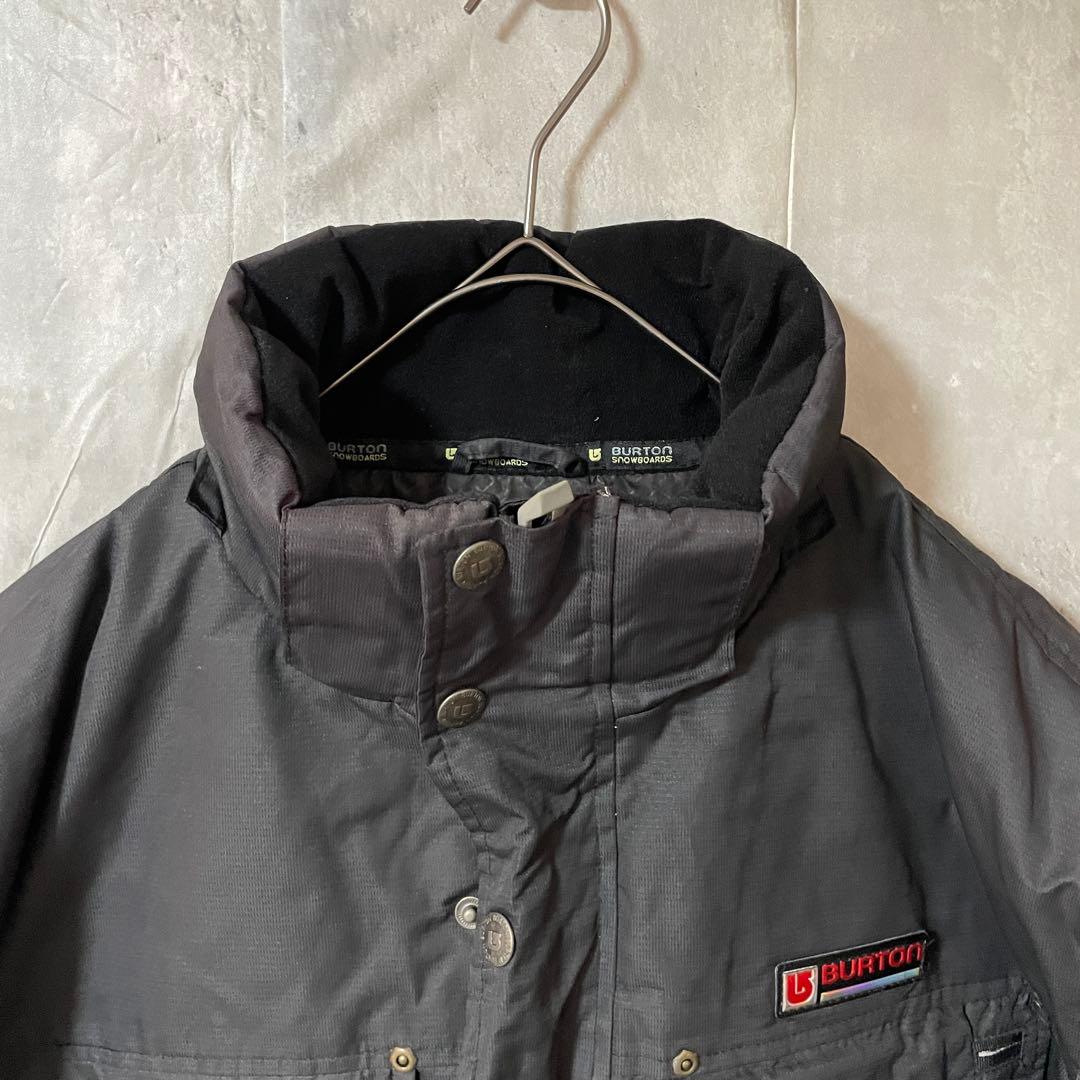 Burtonバートンスキーウェアスノーボードジャケットダウン中綿黒ブラック刺繍