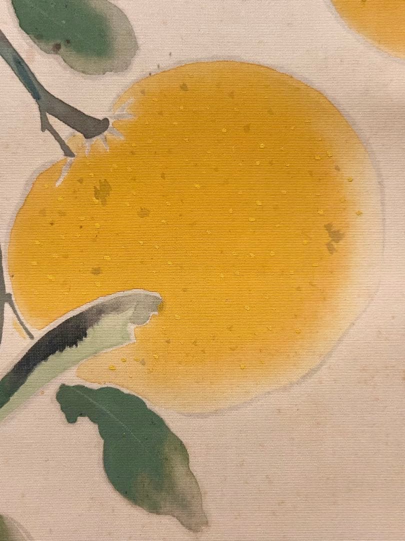 奥村土牛 蜜柑に雀図 印刷工芸品 日本画 掛け軸 掛軸 茶掛 小林古渓師事