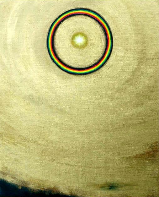 油絵 菅家令子 絵 絵画インテリア 額付(銀) F3-G112023 風景祈希望