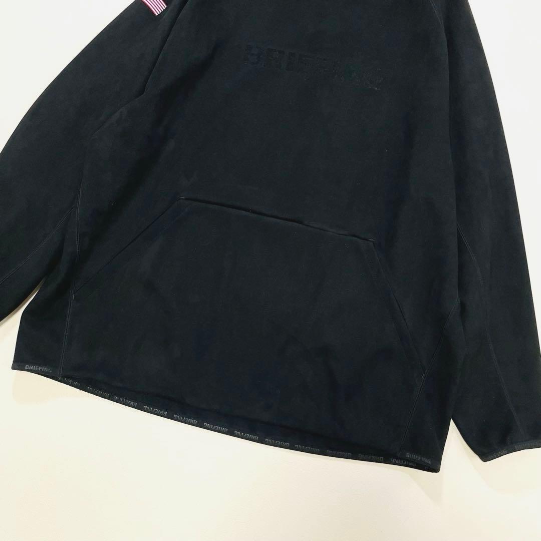 6511【美品】ブリーフィング　プルオーバーパーカー　スウェード調　23年　黒