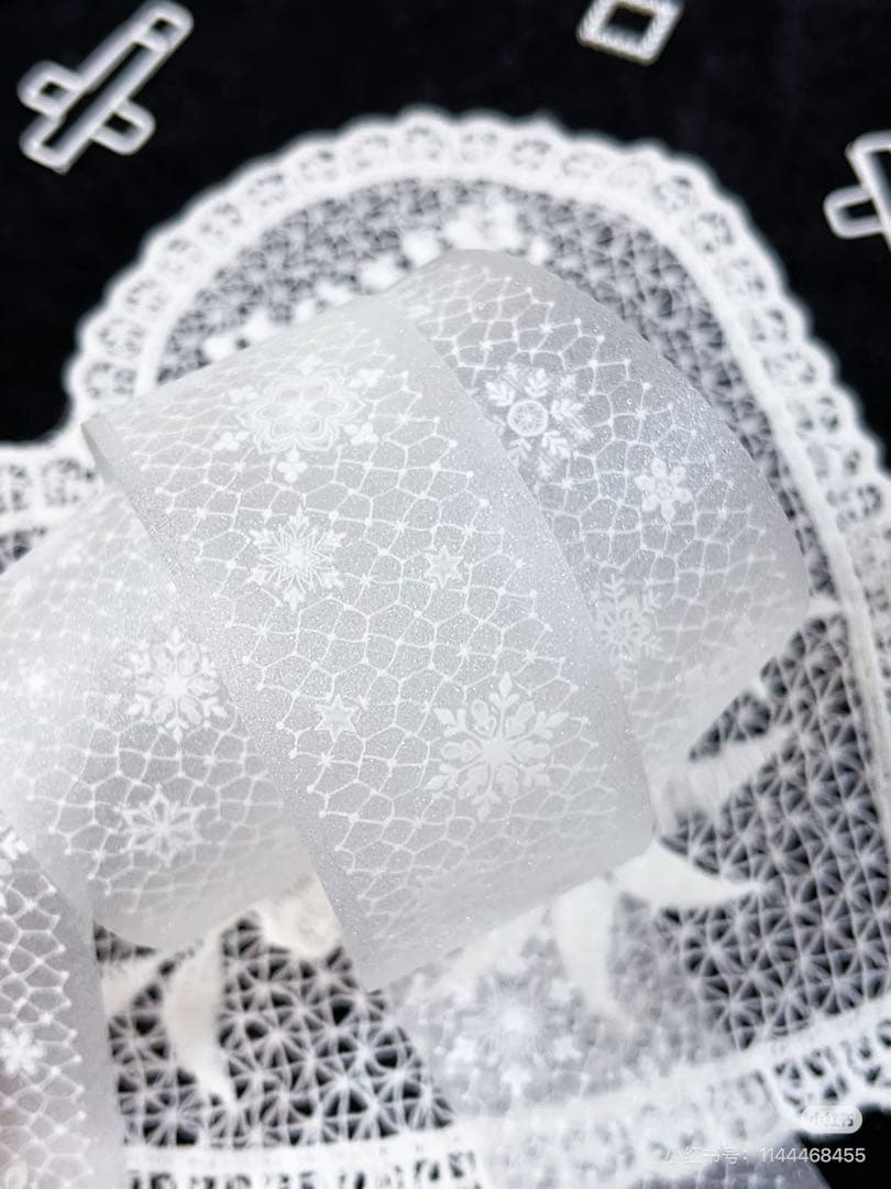 【9475】海外　5m巻四本セット　ラメ加工カッティングマスキングテープ　レース