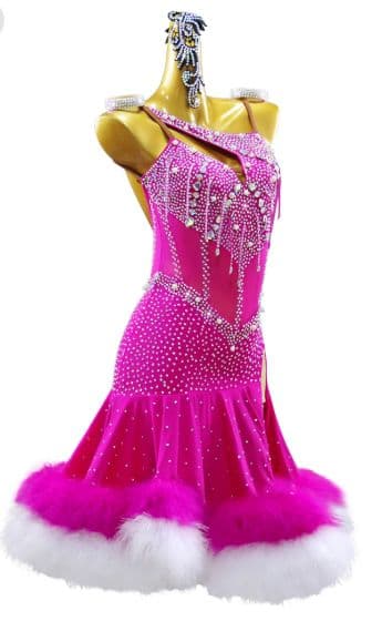 社交ダンスドレス ラテンドレス 競技 デモ 羽根 オーダーメイド