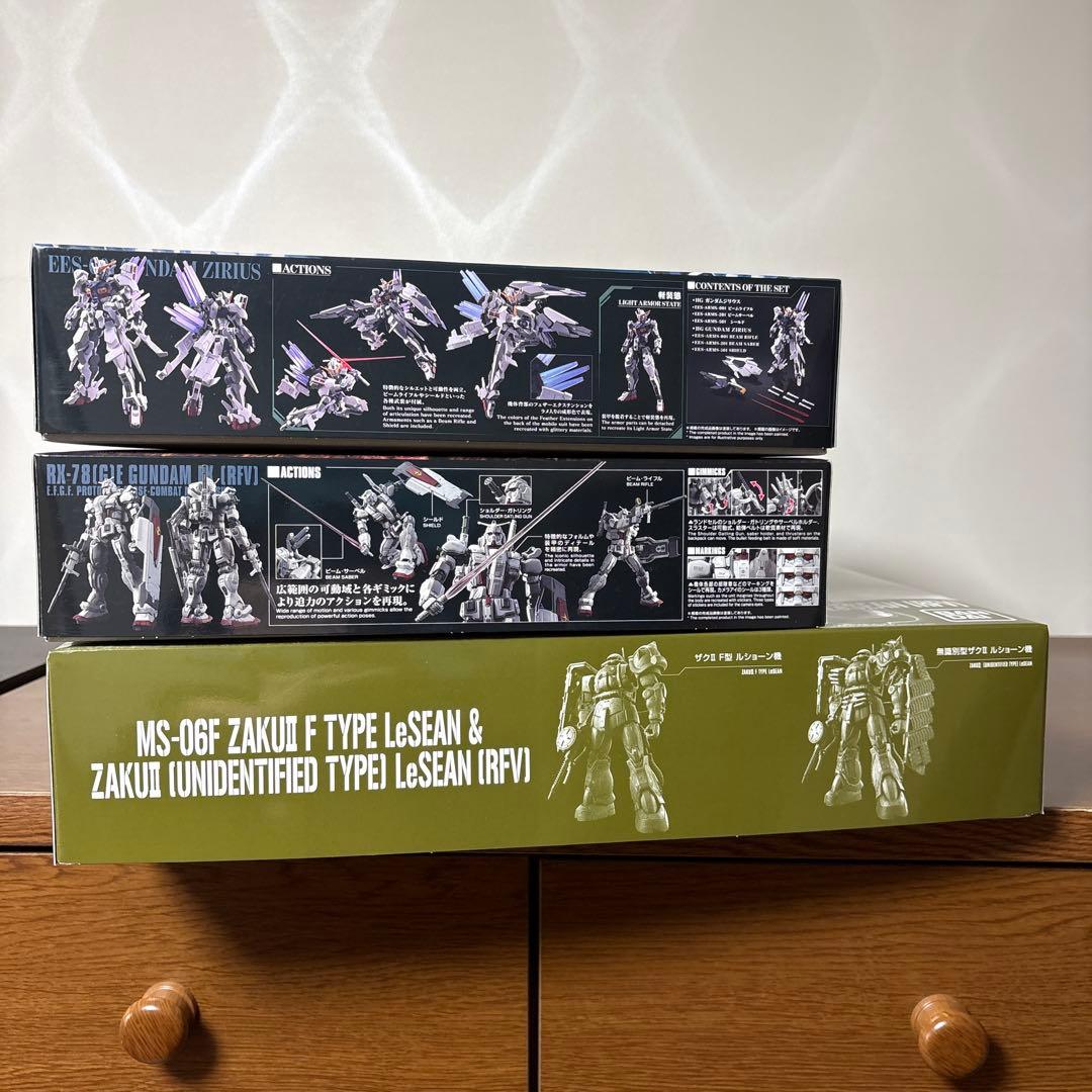 HG ガンダムジリウス&ガンダムEX&ザクII ルショーン機＆無識別型ザクⅡ