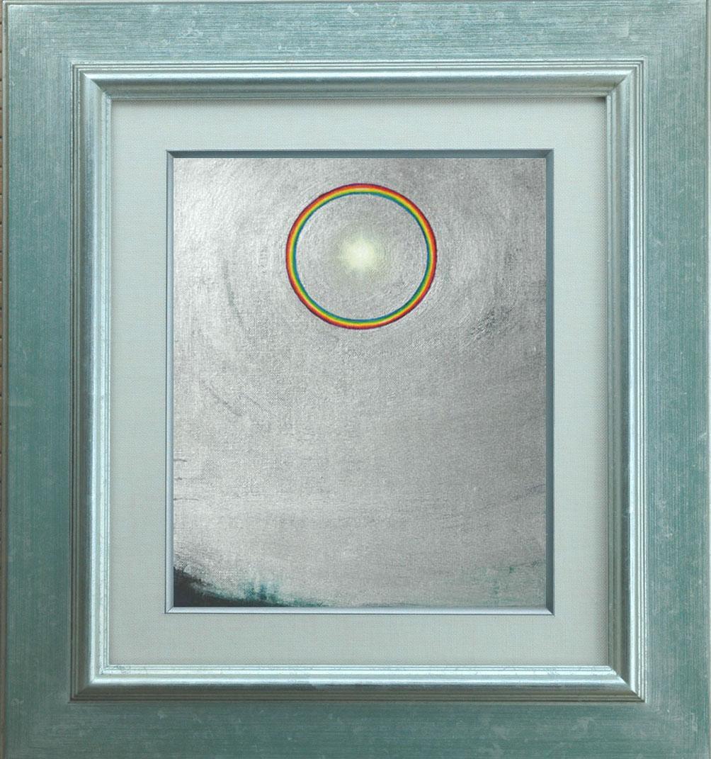 油絵 菅家令子 絵 絵画インテリア 額付(白) F3-S72023 風景 祈り