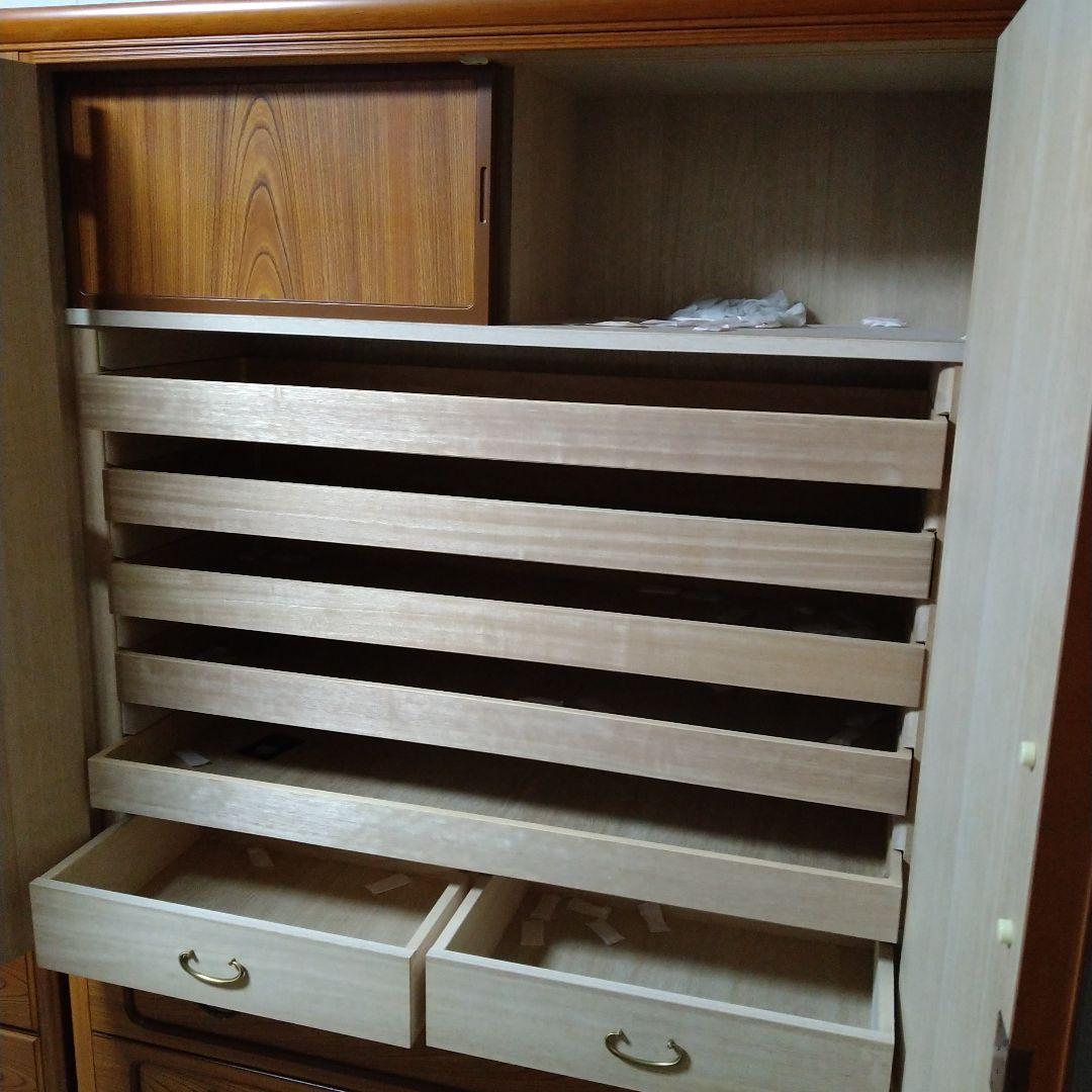 木目調キャビネット 引き出し付き（引取限定）