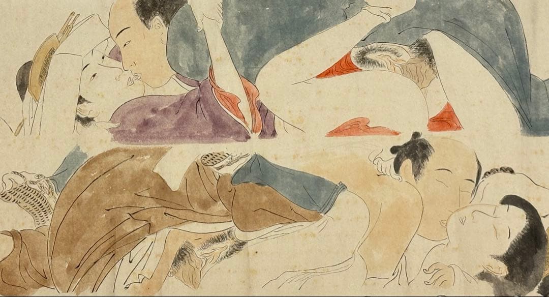 「春画絵巻物」彩色 手書き 1巻|艶本 浮世絵 和本 わじるし