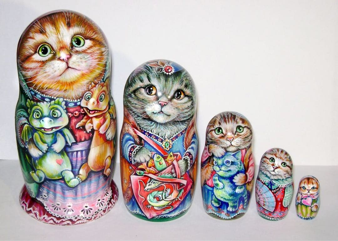 30%OFFひな祭りセール♪ロシア雑貨ネコマトリョーシカ『干支』ドラゴン龍縁起物