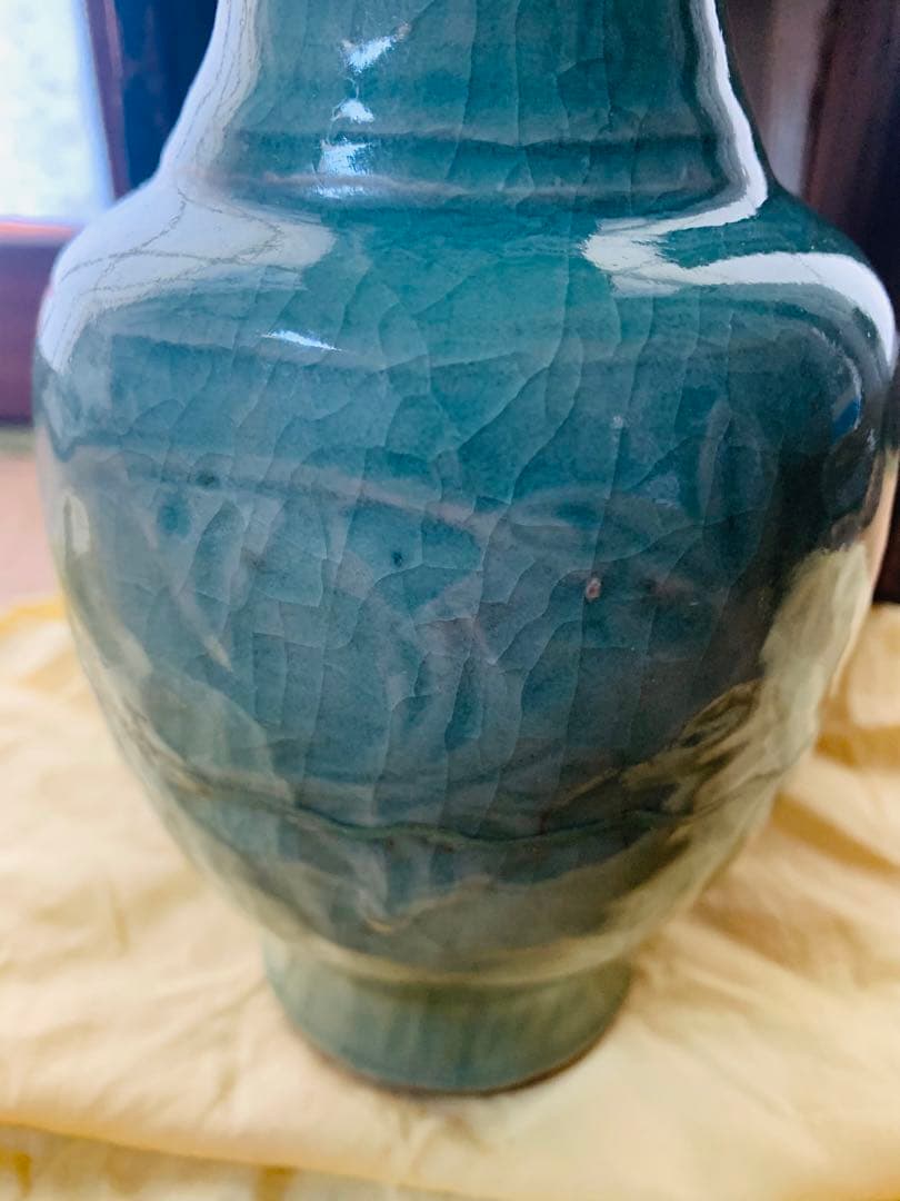 中国元時代(明時代初期)青磁花瓶