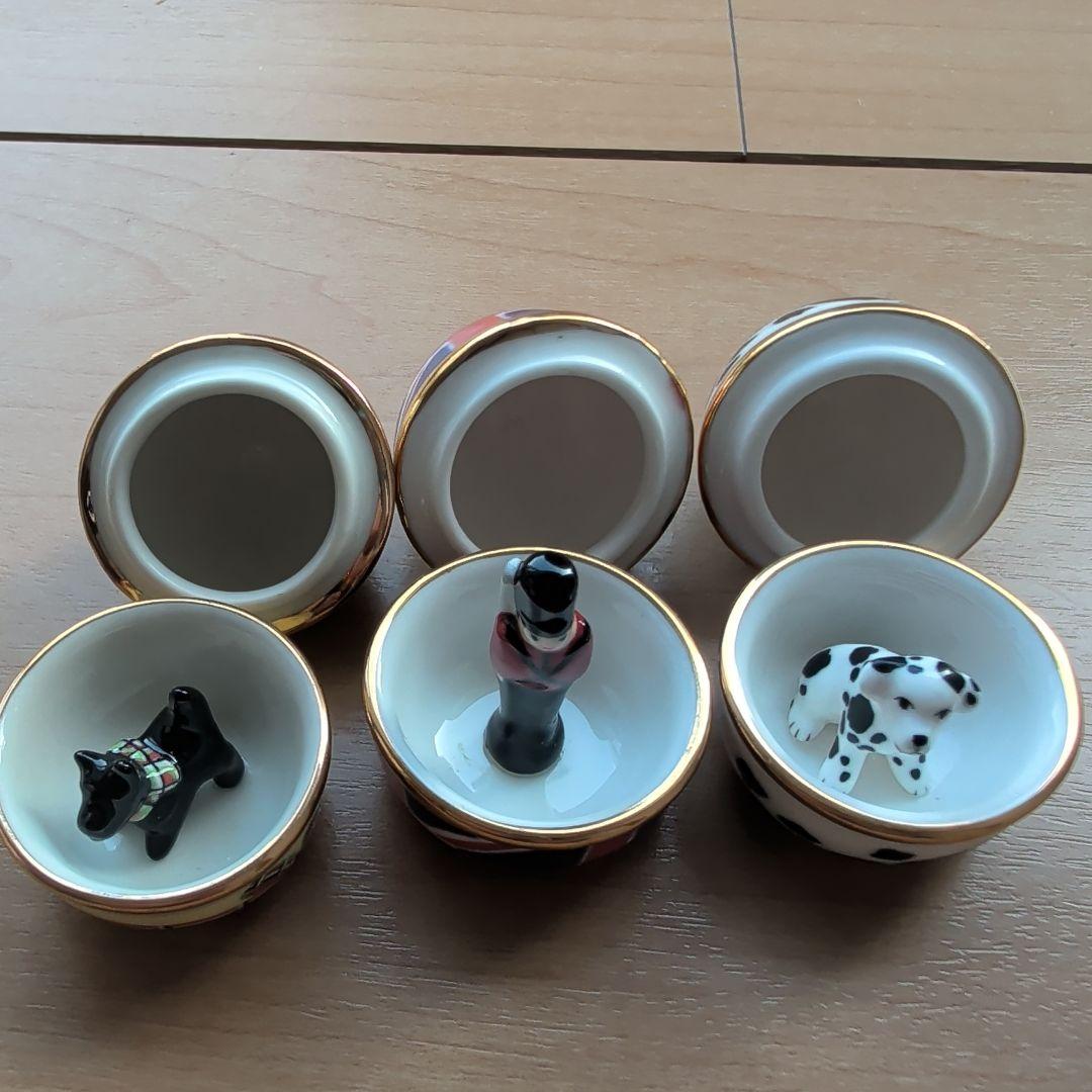 英国 ポーセリンBOX サプライズBOX ダルメシアン、スコッティドッグ、兵隊