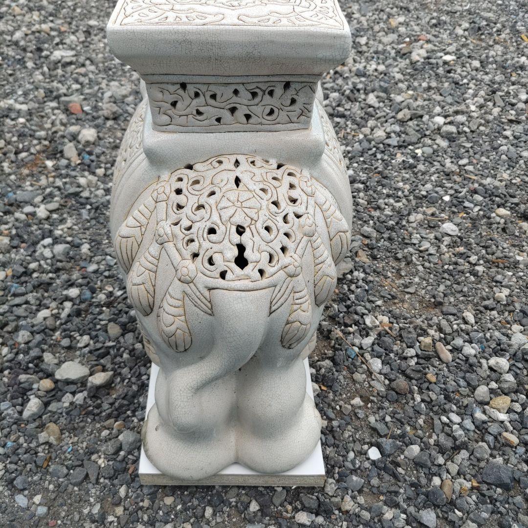 陶器製　象　花台　置物　インテリア アンティーク アジアン　オブジェ