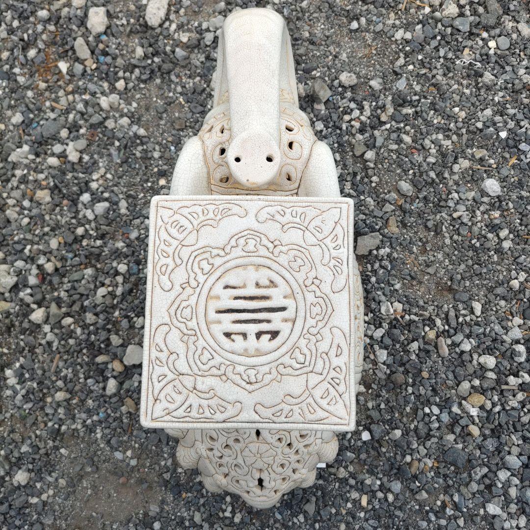 陶器製　象　花台　置物　インテリア アンティーク アジアン　オブジェ