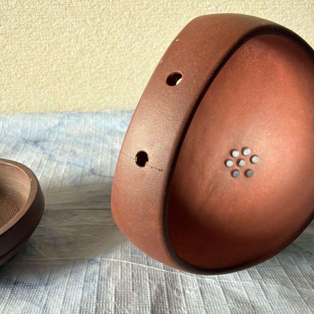 中国宜興　宜興　植木鉢　朱泥　朱砂　中国　アンティーク　盆栽　盆景