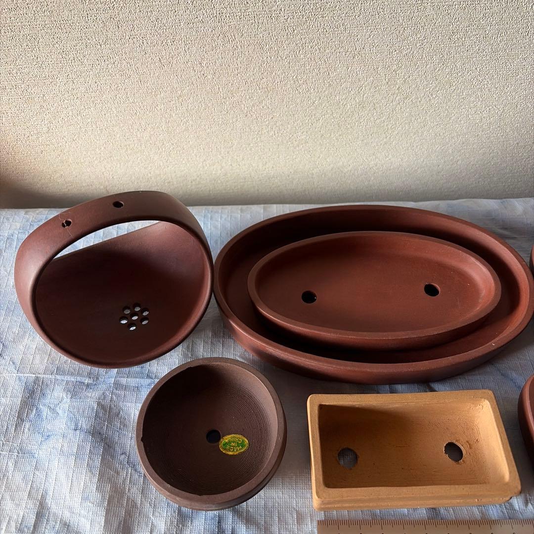 中国宜興　宜興　植木鉢　朱泥　朱砂　中国　アンティーク　盆栽　盆景