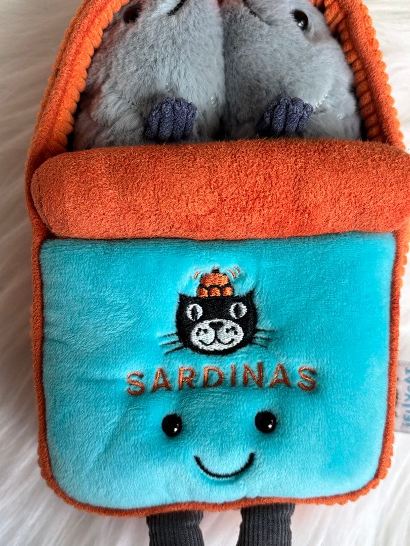 新品　ジェリーキャット　オイルサーディン　缶　ぬいぐるみ　ギフト袋付き