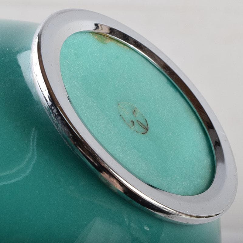 七宝焼　安藤七宝店　緑釉　花文　花瓶　合わせ箱　C　R9385H