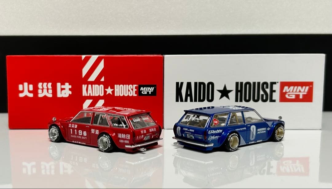 ぎゅな 1/64街道ハウス510ワゴン2台&スカイラインGT-R R34