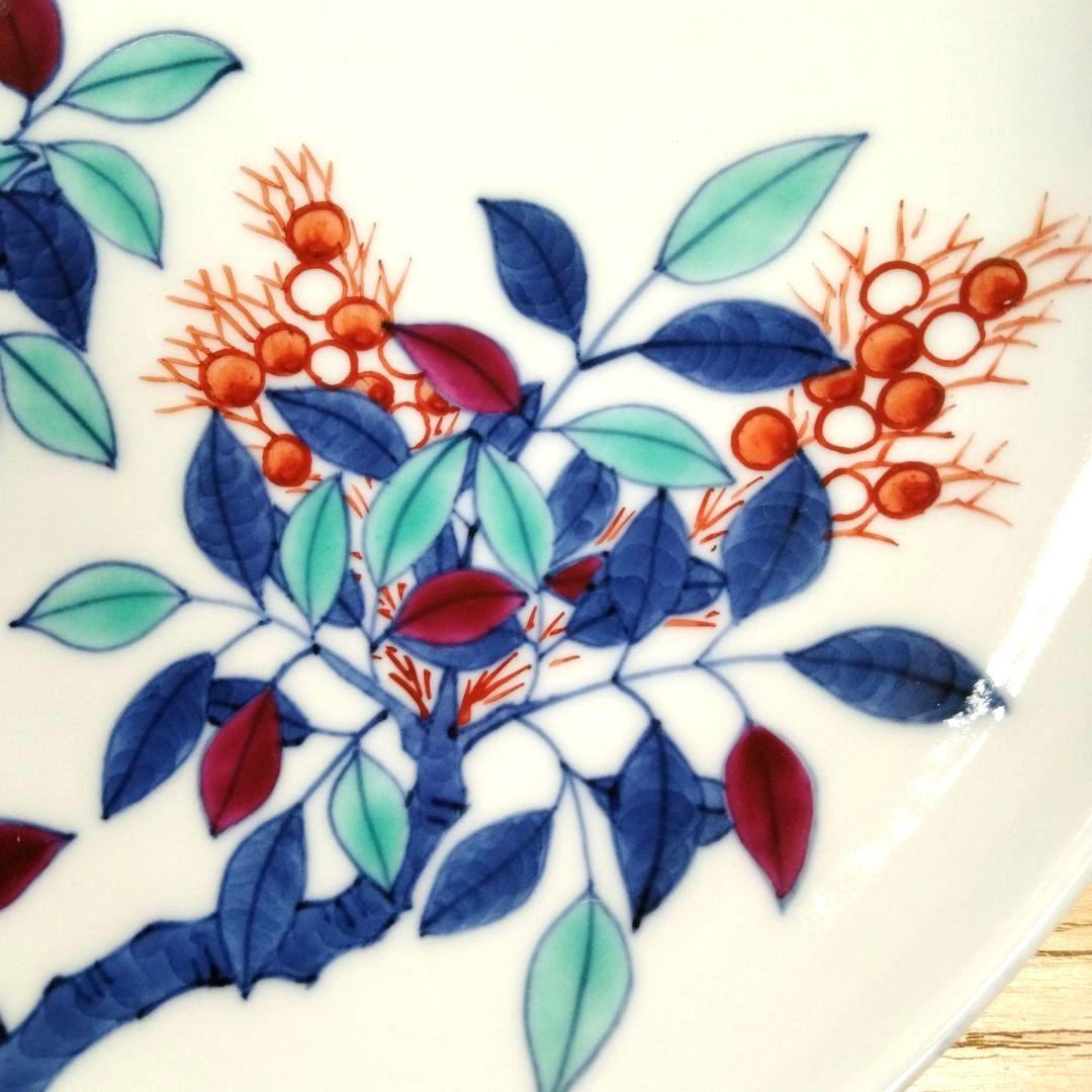 ☆ 叶 松谷 清水焼 色絵大皿