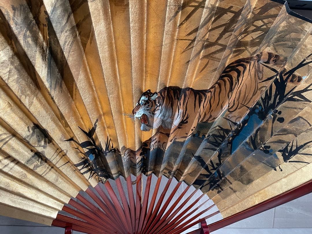 扇　置物　虎　金魚　2セット