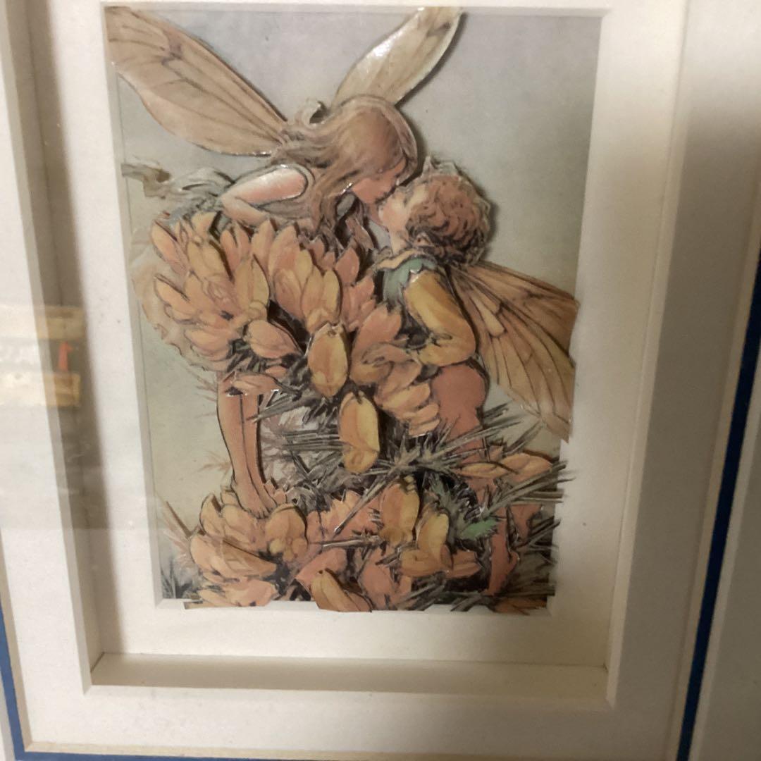 エンゼル　　工藝品　　　素材不詳　　　額装仕立て　　取り外し不可　レア品