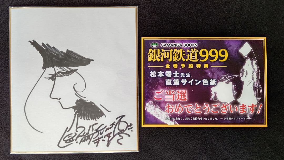 松本零士サイン メーテル 直筆サイン入り色紙 銀河鉄道999 当選品