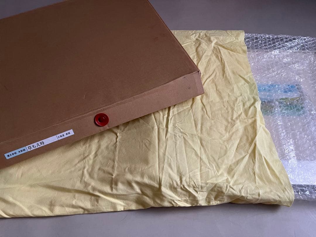 榎木孝明　水彩画　草もえ時　北海道　美瑛　新品