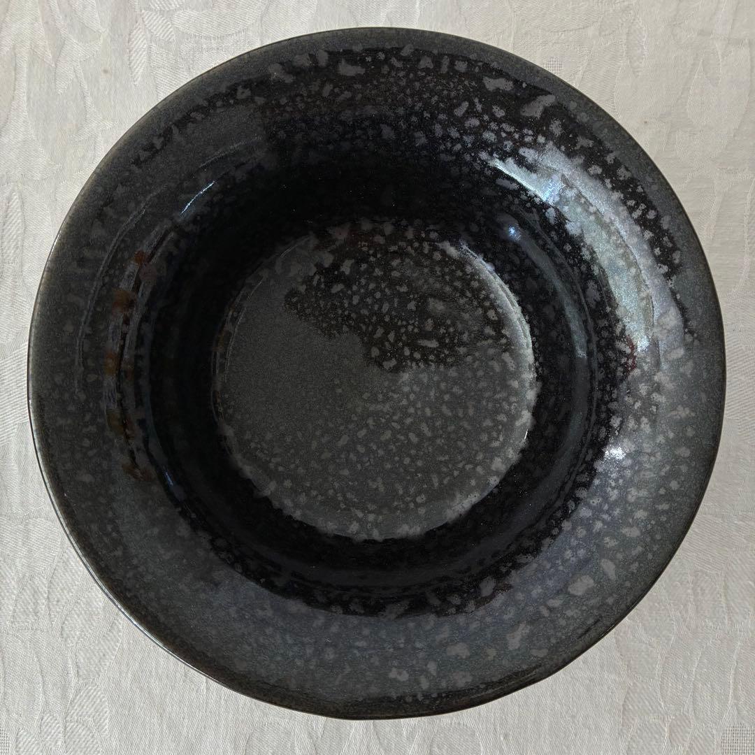 作家物 永見鴻人作 油滴天目 組鉢 中鉢 5客セット 骨董品 桐箱入り