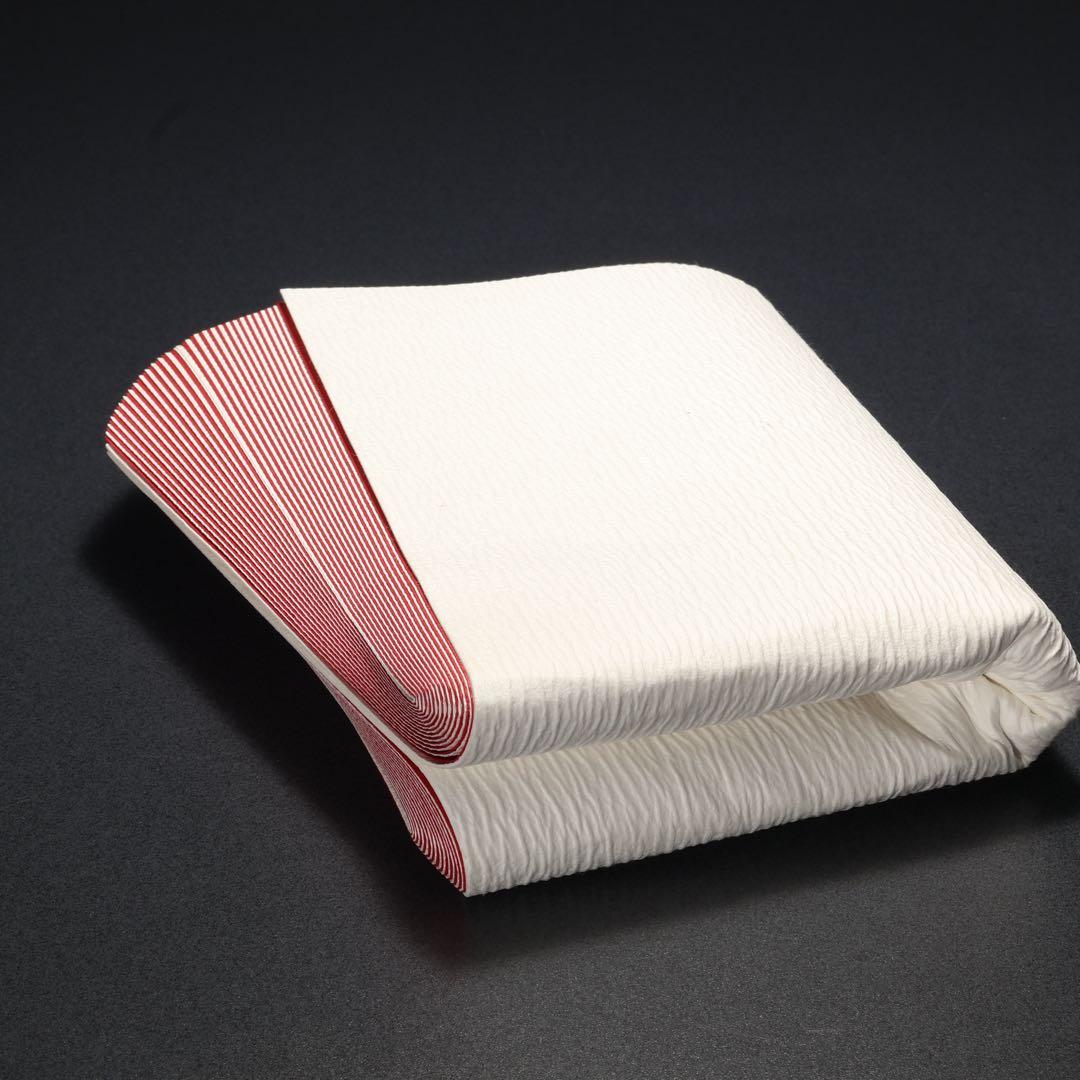 【茶道具】紙釜敷　檀紙　紅白　山崎吉左衛門　共箱　R1660ラ2