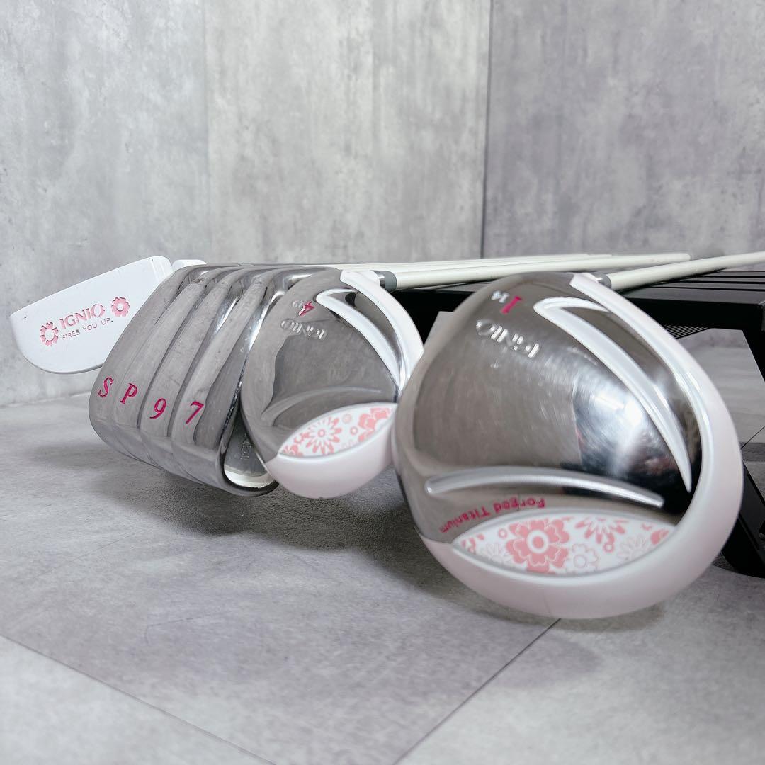 T137 イグニオ ゴルフクラブ レディース セット 白 かわいい 女子 初心者