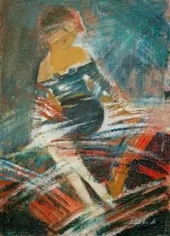 油絵 菅家令子 絵 絵画 インテリア 額付(銀) F4-92023 女性像