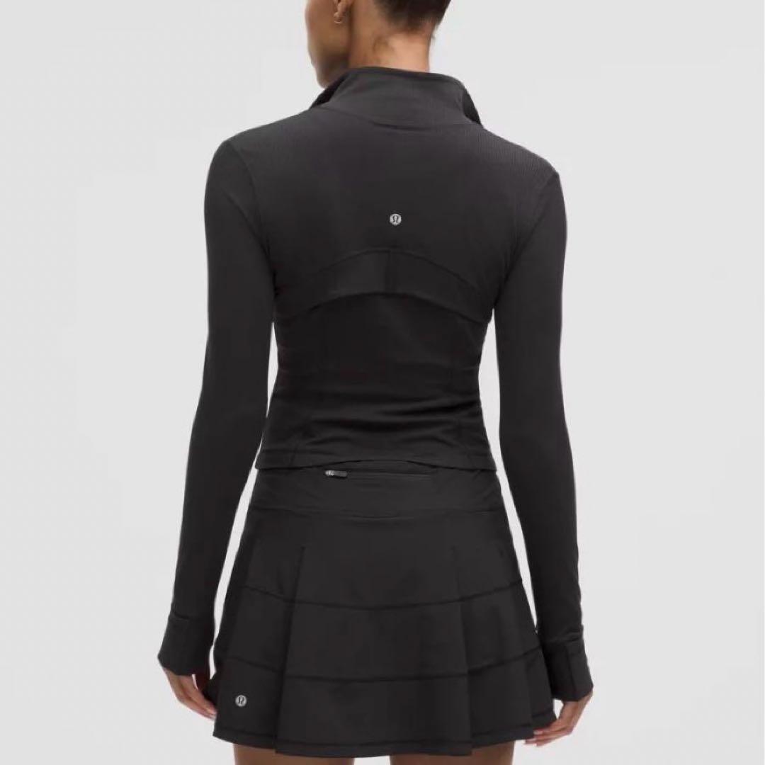 美品lululemonルルレモンクロップDefineジャケットリブ黒ブラック6M