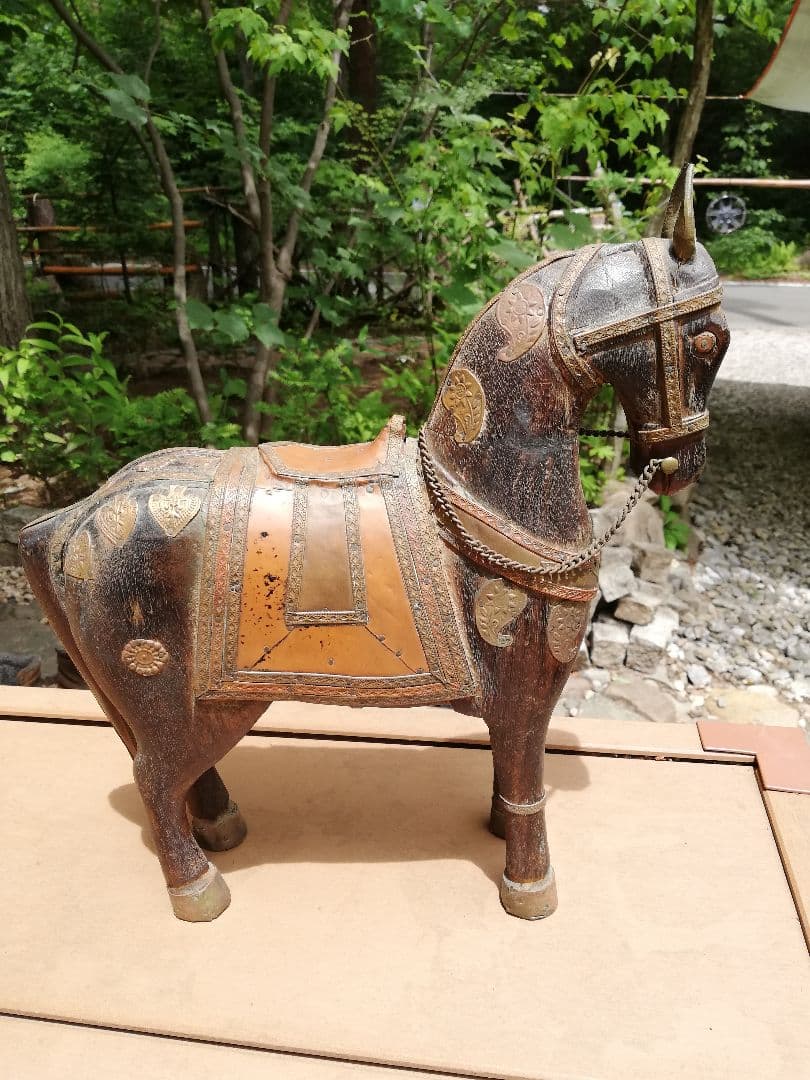 年代物(英国)木製装飾馬の工芸品