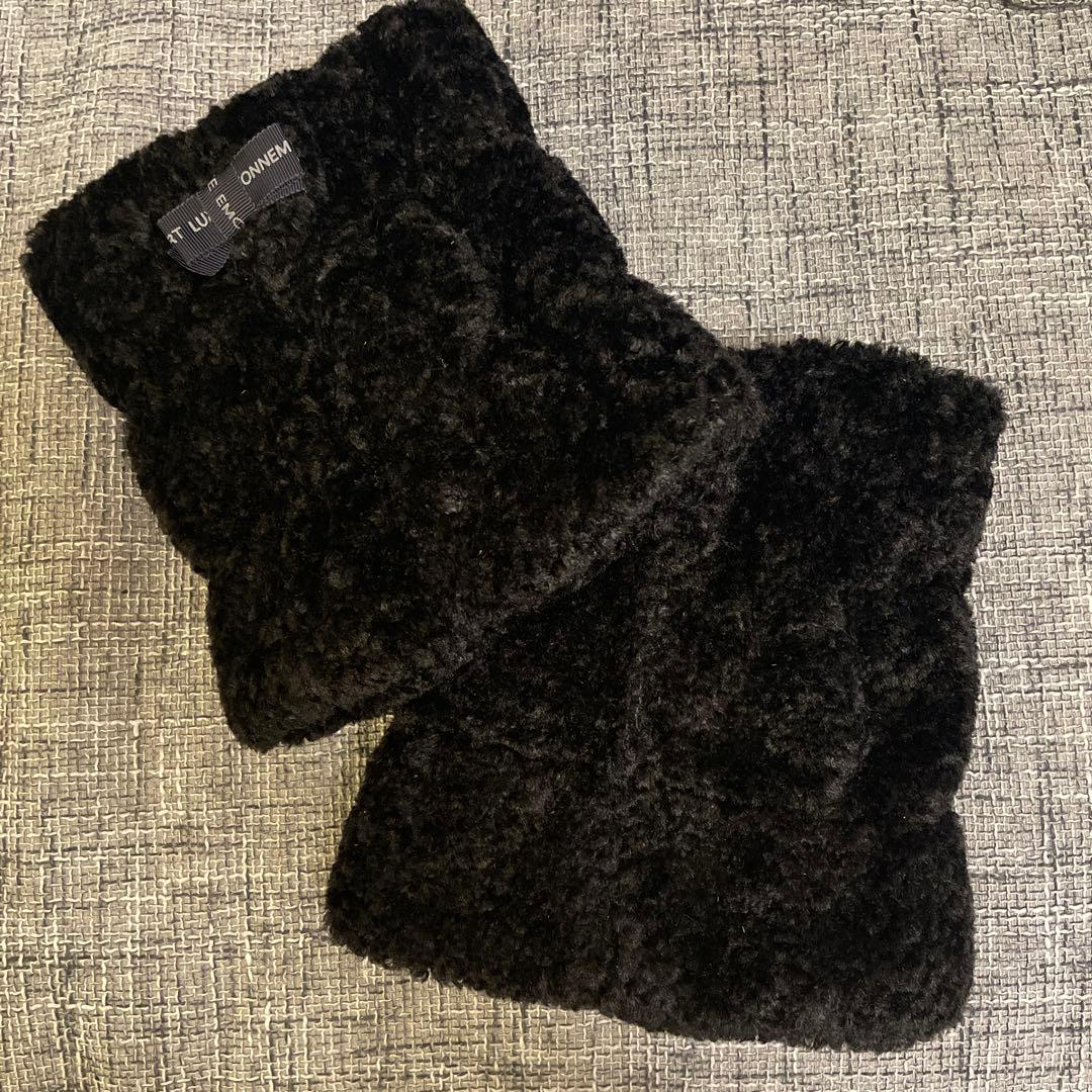 極美品 LANVIN SPORT 現行 リバーシブルレッグウォーマー BLACK