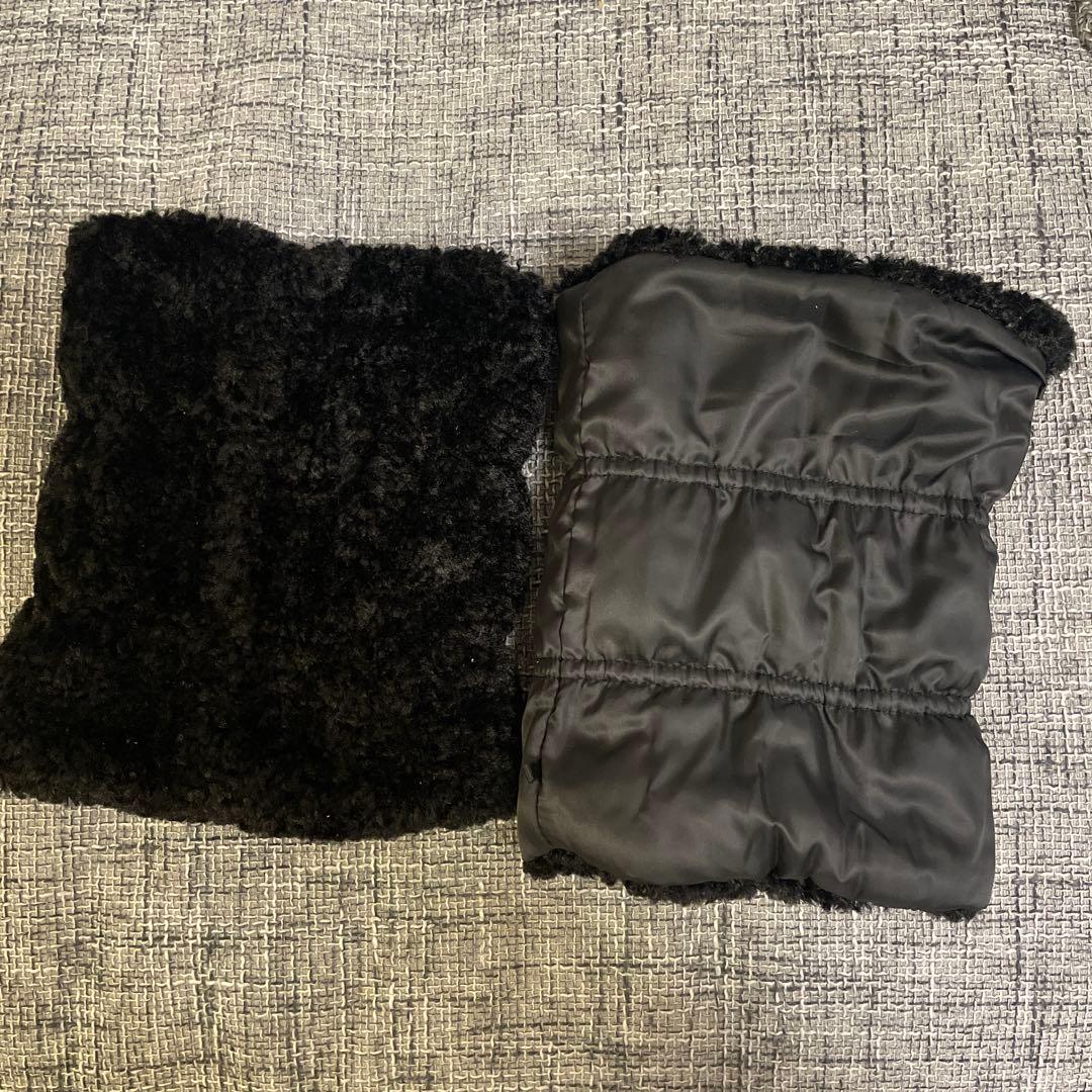 極美品 LANVIN SPORT 現行 リバーシブルレッグウォーマー BLACK