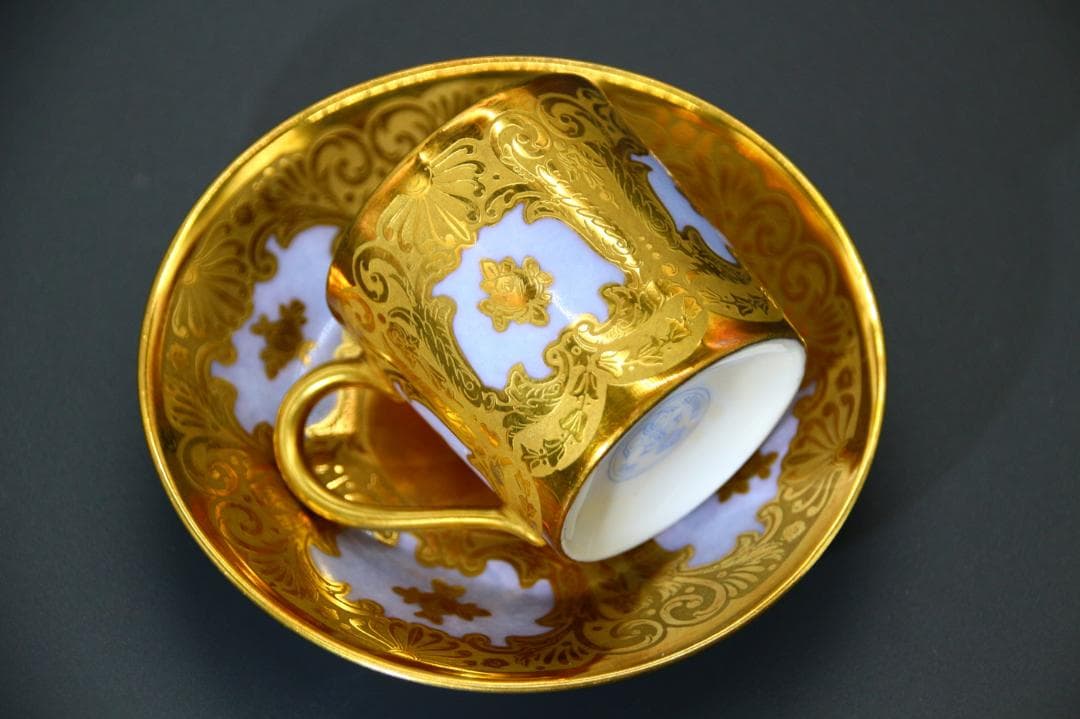 一点もの 芸術 1900年中期頃 フランス セーブル ゴールド カップ&ソーサー