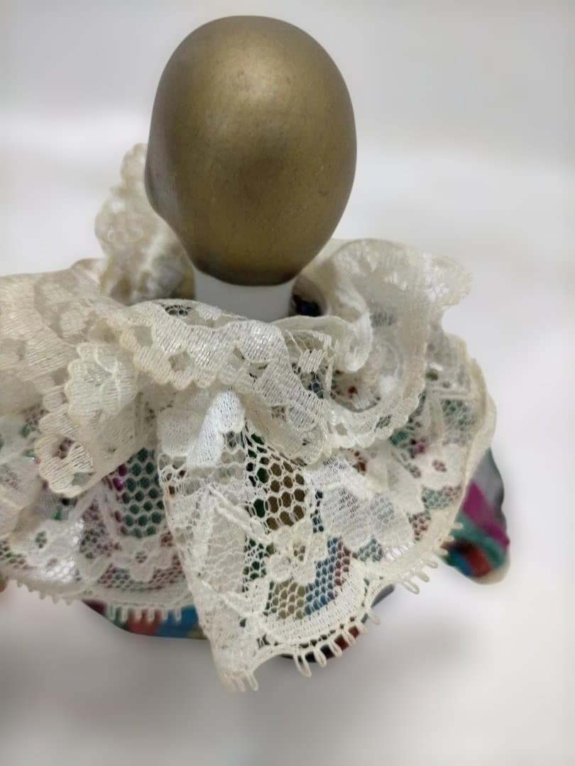 アンティーク　ヴィンテージ　虹色　ピエロ陶器人形　250702-8Y