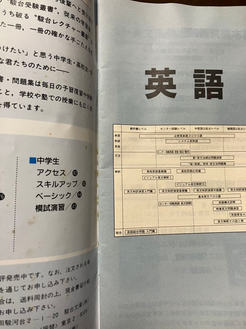 駿台文庫 図書目録 中学高校学習参考書　平成5年刊小冊子48頁　書き込み無し