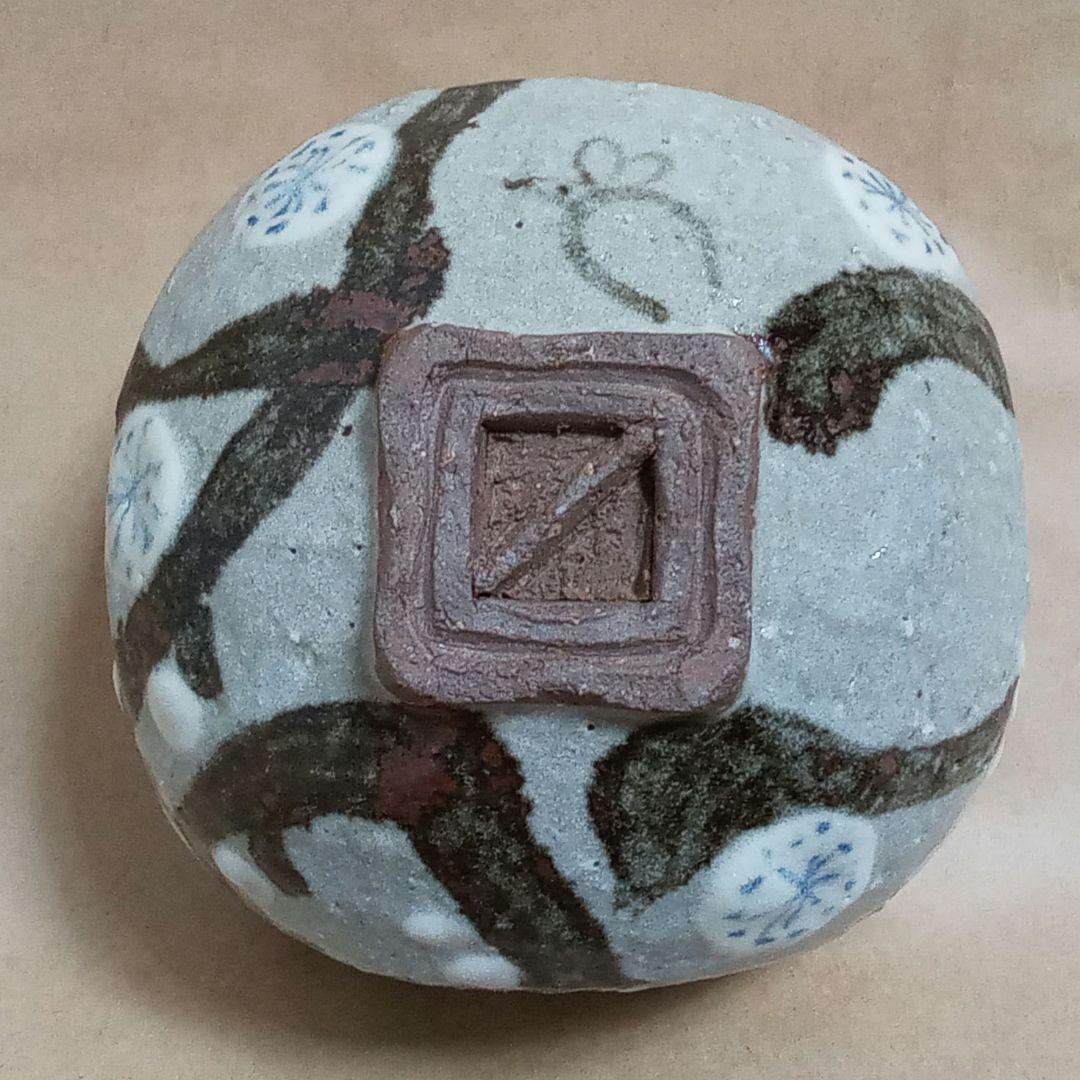 抹茶茶碗　梅ねずみ　乾山　桝型