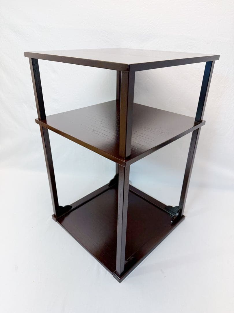 ほぼ未使用 茶道具 溜塗 二重棚 茶棚 組み立式 元箱