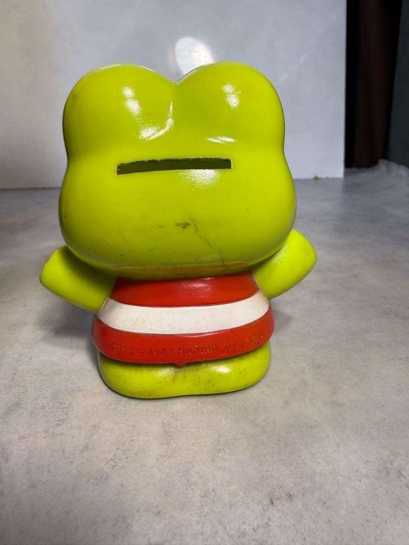昭和レトロ けろけろけろっぴ ソフビ　貯金箱 　当時物 1988-89 サンリオ