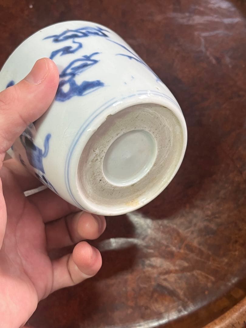 希少　古伊万里　蕎麦猪口　散らし　大振り　松竹梅　柿右衛門　珍品　モダン　民藝