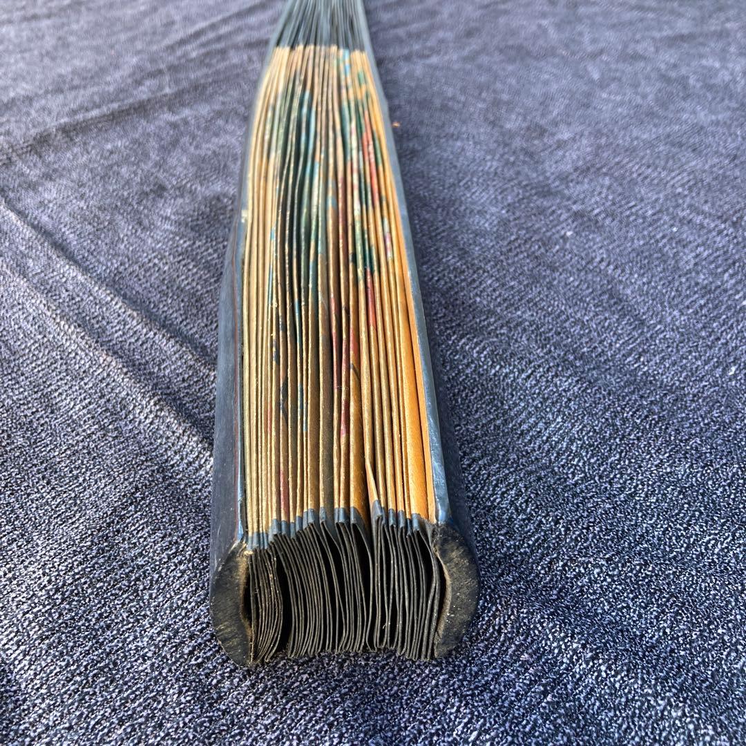 特大 ジャンボ 扇 孔雀絵 扇子 飾り物 レトロ 骨董